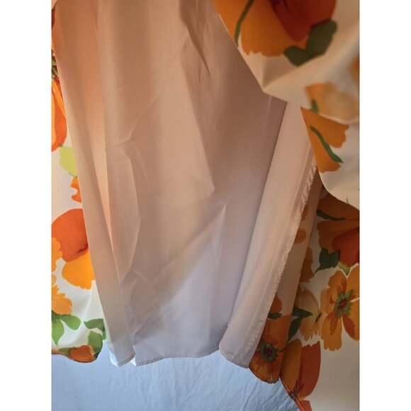 Davids Bridal Short Bright Orange floral Strapless Formal dress- Size 4- NWT - Picture 12 of 12